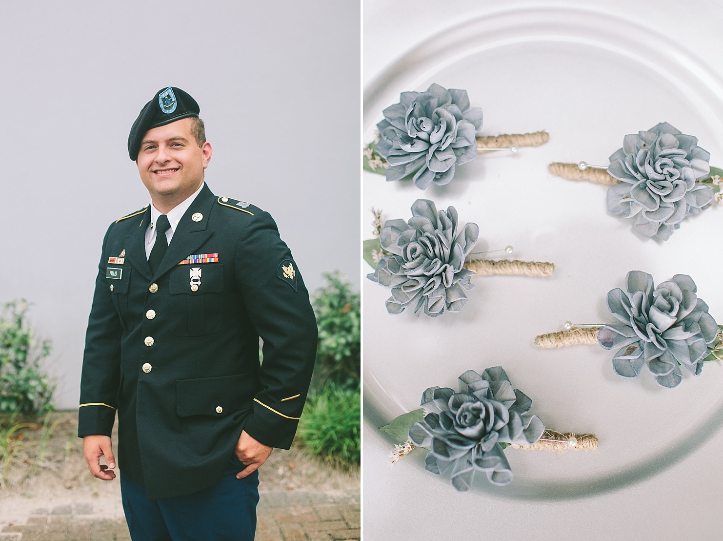 Army groom on wedding day