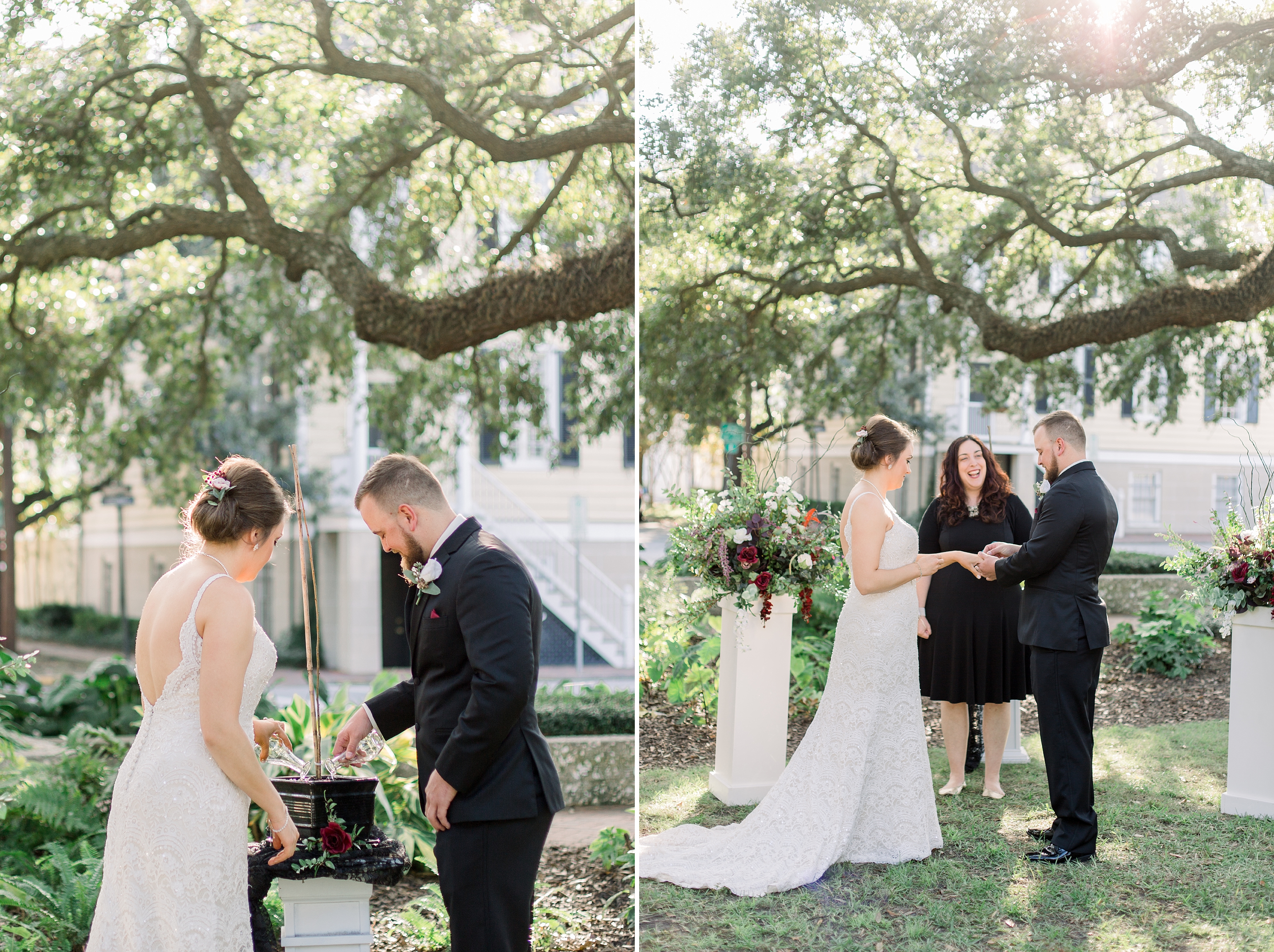 Outdoor ceremony in downtown Savannah.