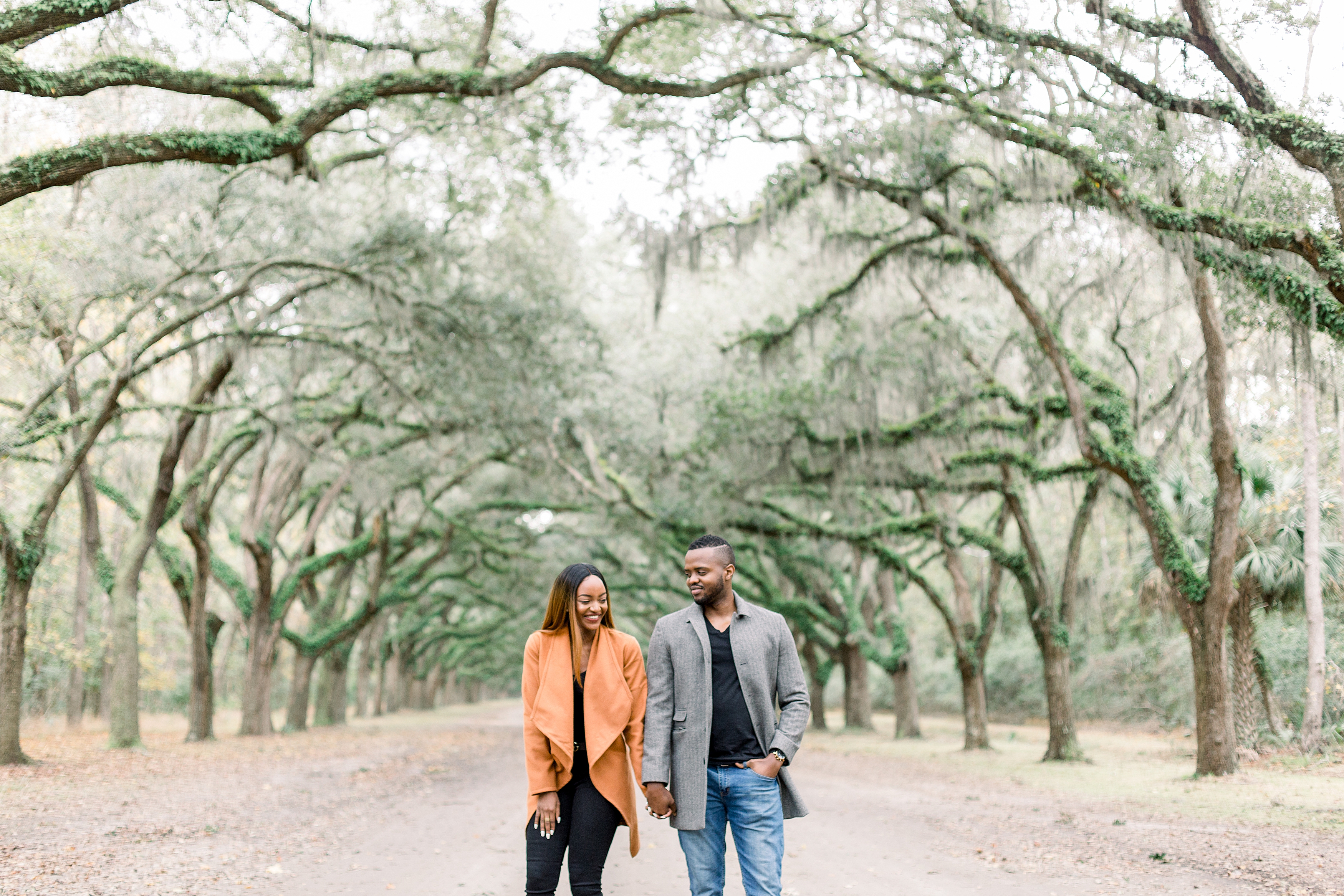 Engagement session in Historic Wormsloe Plantation.