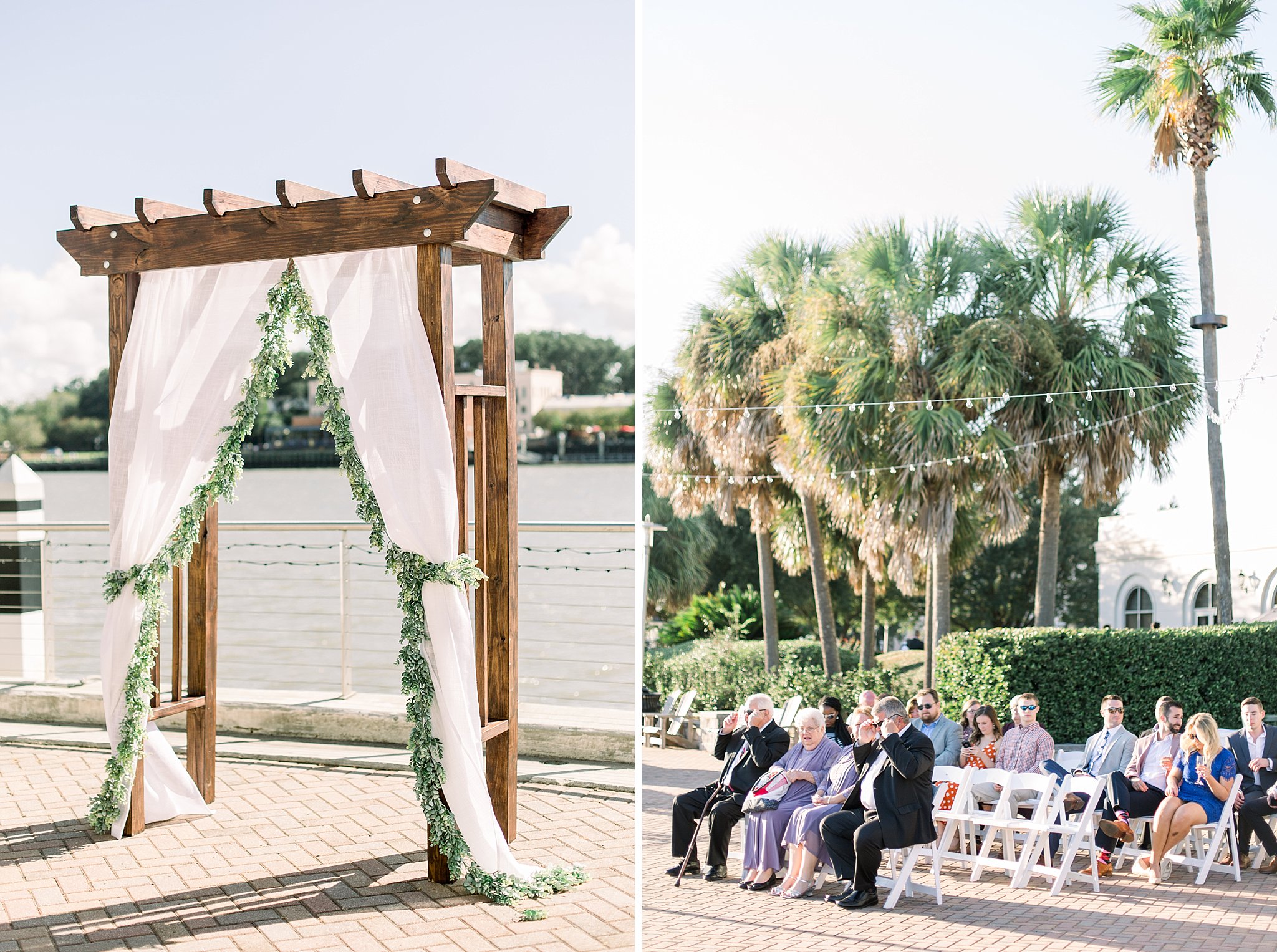 Outdoor wedding ceremony at The Westin Savannah Harbor Golf Resort & Spa Wedding.